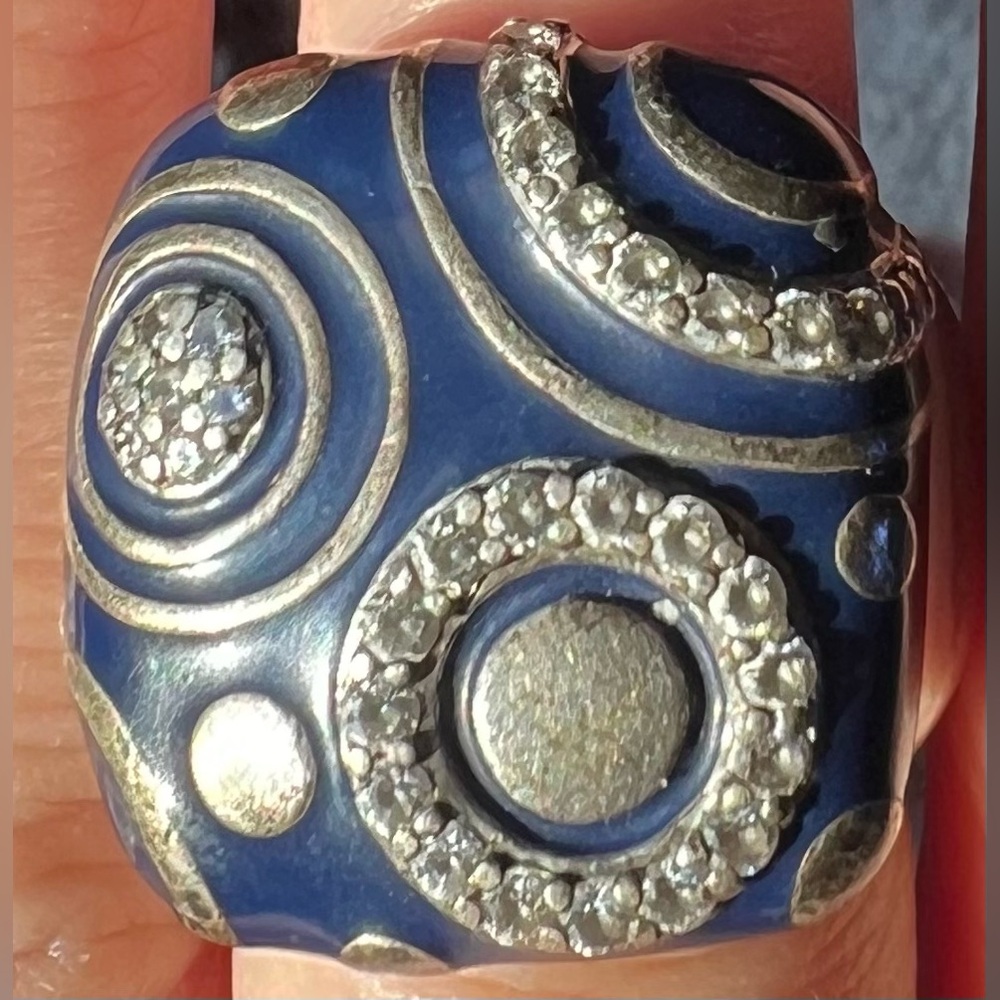 Belle Etoile Blue Galaxy Sterling Silver ring, size 6.